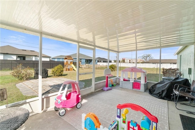 view of sunroom