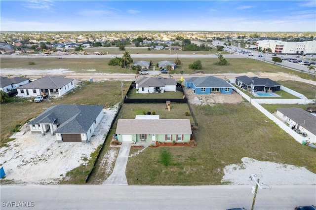 bird's eye view with a residential view