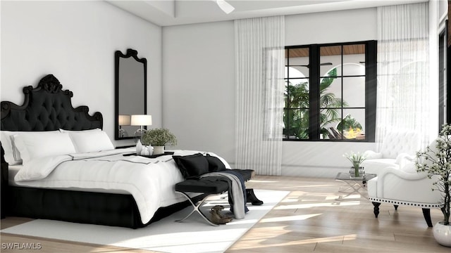 bedroom featuring light hardwood / wood-style flooring