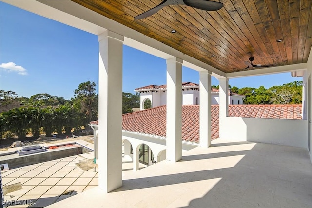 view of patio with ceiling fan