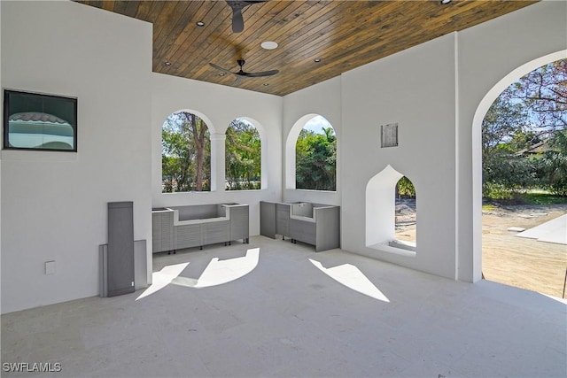 view of patio / terrace featuring an outdoor hangout area and ceiling fan