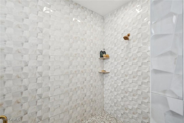 interior details with tiled shower