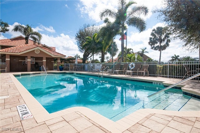 view of pool featuring a patio area