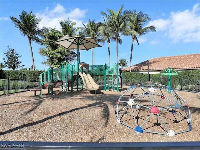 communal playground with fence