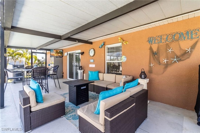 view of patio featuring an outdoor living space