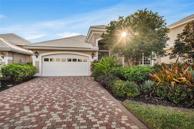 view of front of home featuring a garage