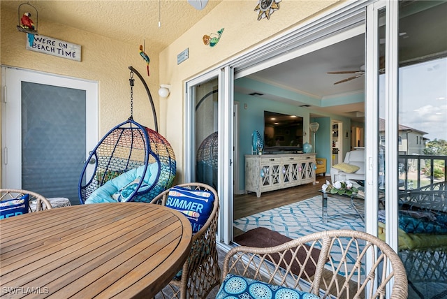 view of patio / terrace with ceiling fan