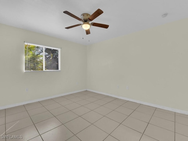 unfurnished room with ceiling fan