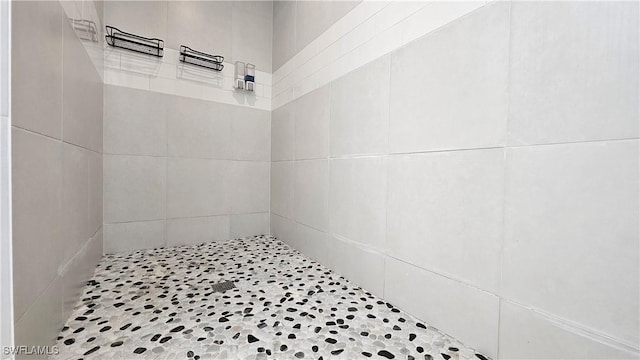 room details with a tile shower