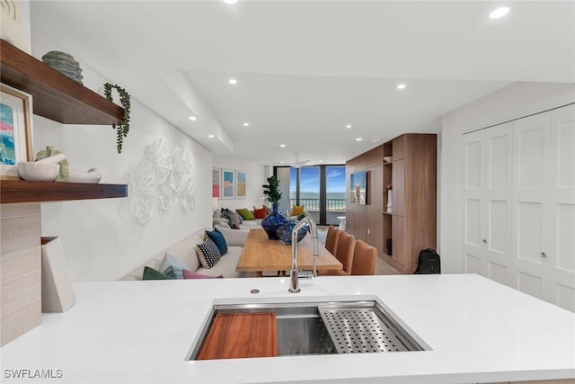 kitchen featuring sink and kitchen peninsula