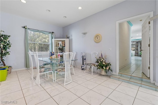 view of tiled dining space