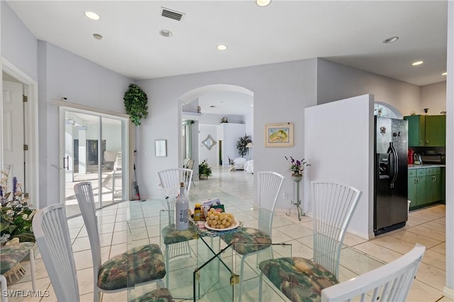 view of tiled dining area