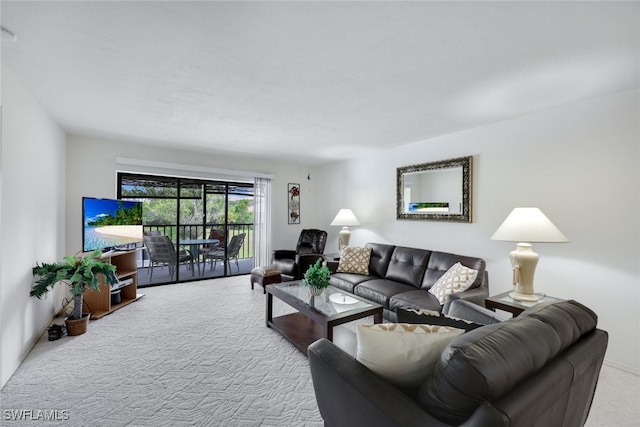 view of carpeted living area