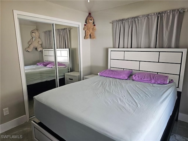 bedroom featuring a closet