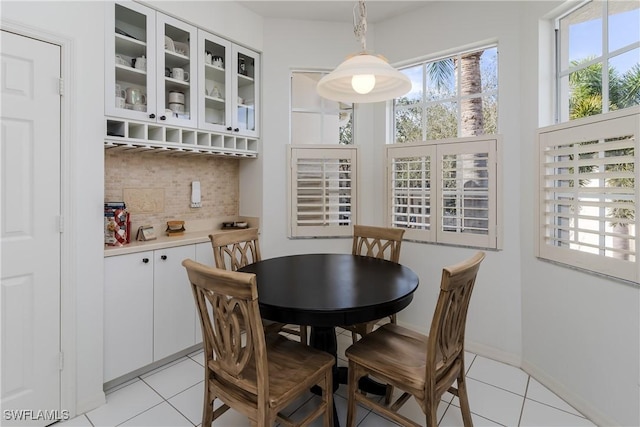 view of tiled dining room