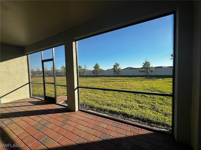 view of unfurnished sunroom