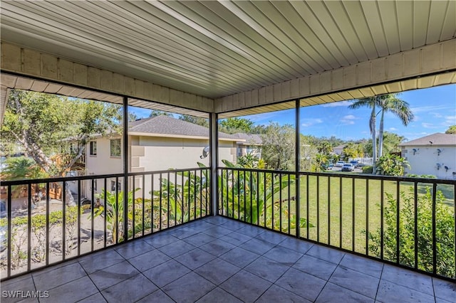 view of unfurnished sunroom