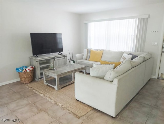 view of tiled living room