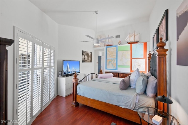 bedroom featuring dark hardwood / wood-style floors