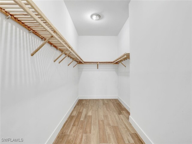 spacious closet with light wood-style floors