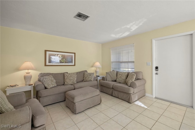 view of tiled living room