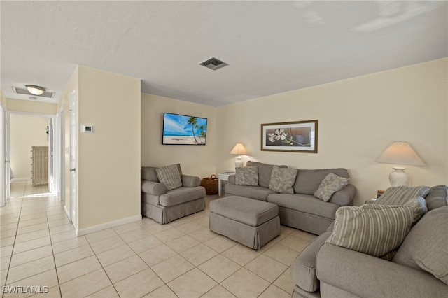 view of tiled living room