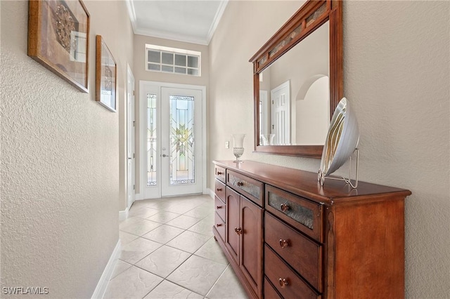 entrance foyer with ornamental molding