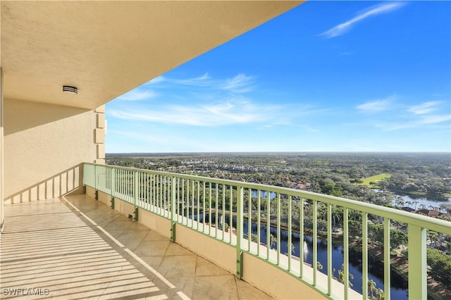 balcony with a water view