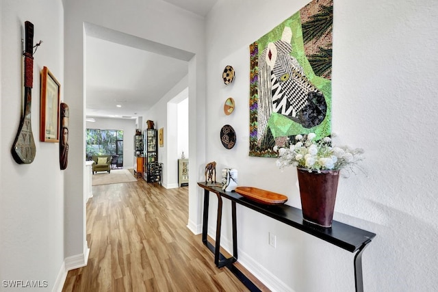 hallway featuring light hardwood / wood-style floors