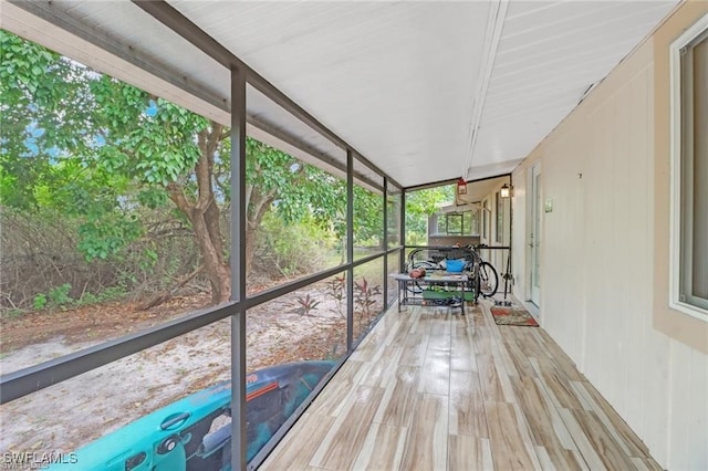 view of unfurnished sunroom