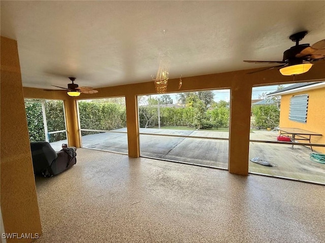 view of patio with ceiling fan