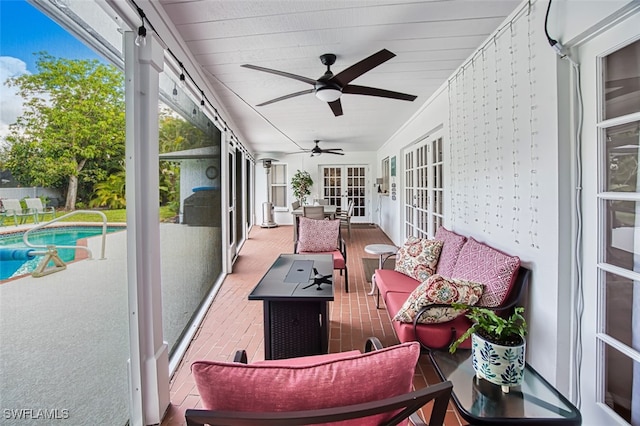 view of sunroom