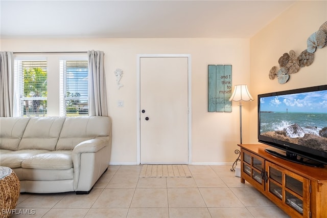 view of tiled living room