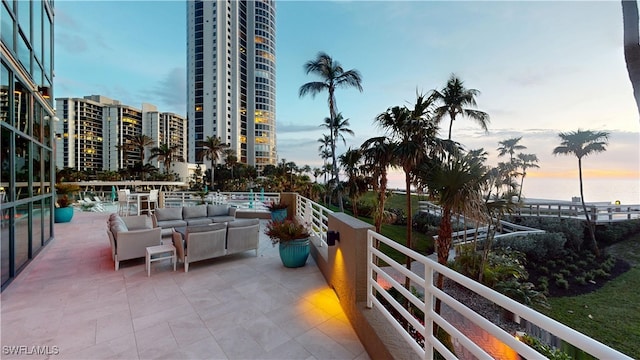 exterior space with an outdoor living space and a patio