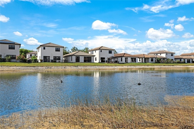 property view of water with a residential view