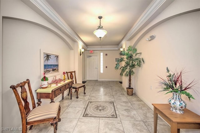 entrance foyer with ornamental molding