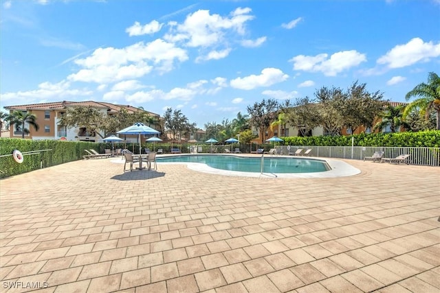 view of pool with a patio area