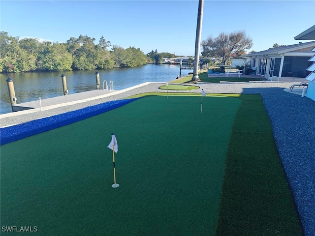 view of property's community featuring a water view