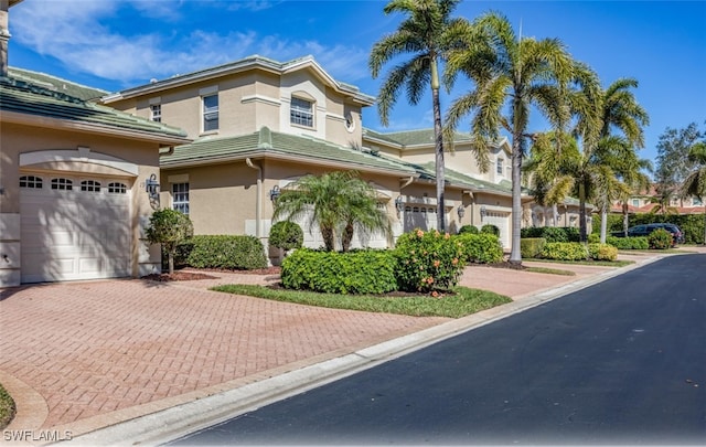 view of front of house with a garage