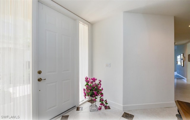 view of tiled foyer