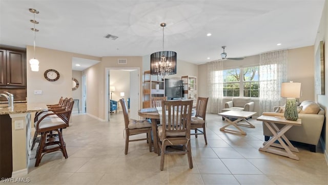 view of tiled dining area