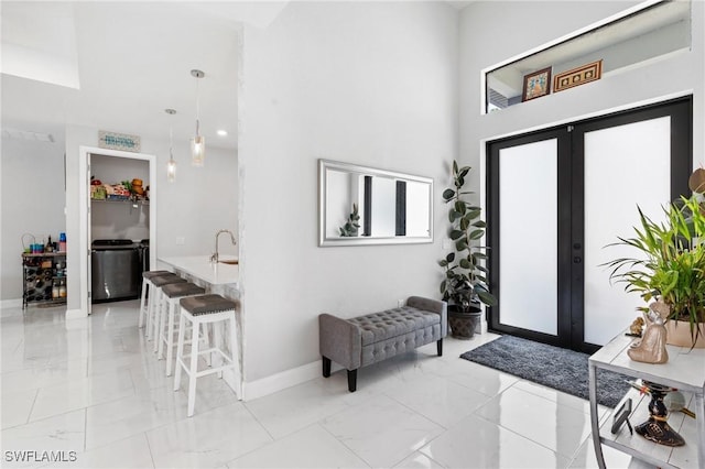 foyer entrance with french doors