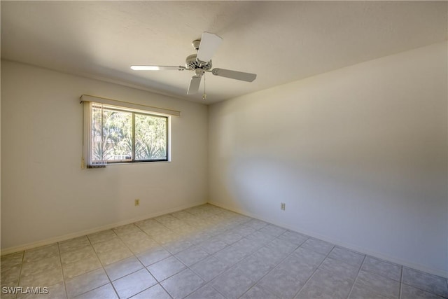 unfurnished room featuring ceiling fan