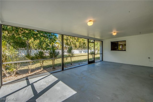 view of unfurnished sunroom