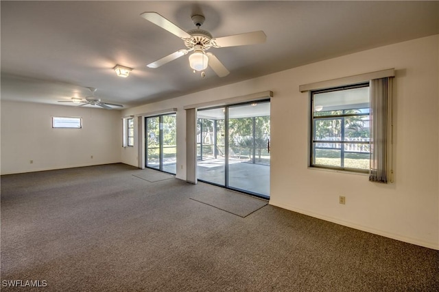 unfurnished room with ceiling fan