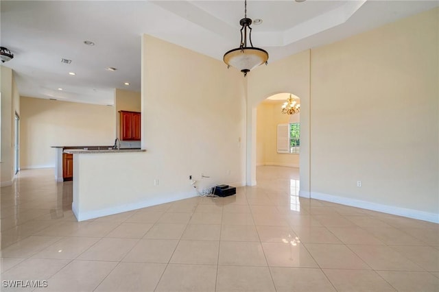 view of tiled spare room