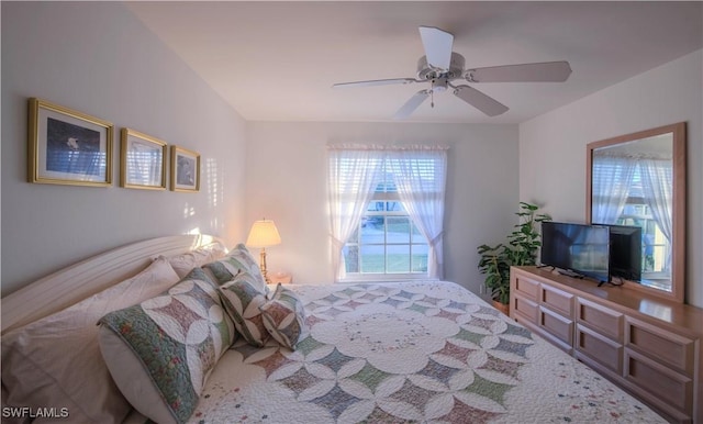 bedroom with ceiling fan