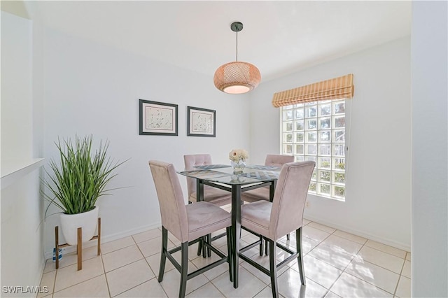 view of tiled dining space