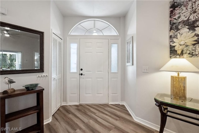 entryway featuring hardwood / wood-style floors