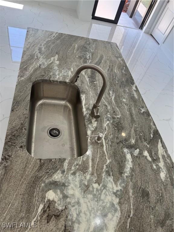 interior details with stone countertops